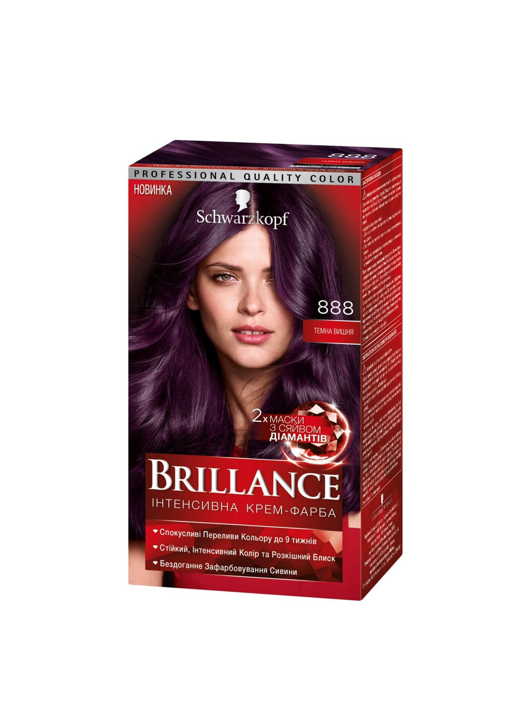 Краска для волос Базовая линейка 888-Тёмная вишня 142.5 мл Brillance (213164273)