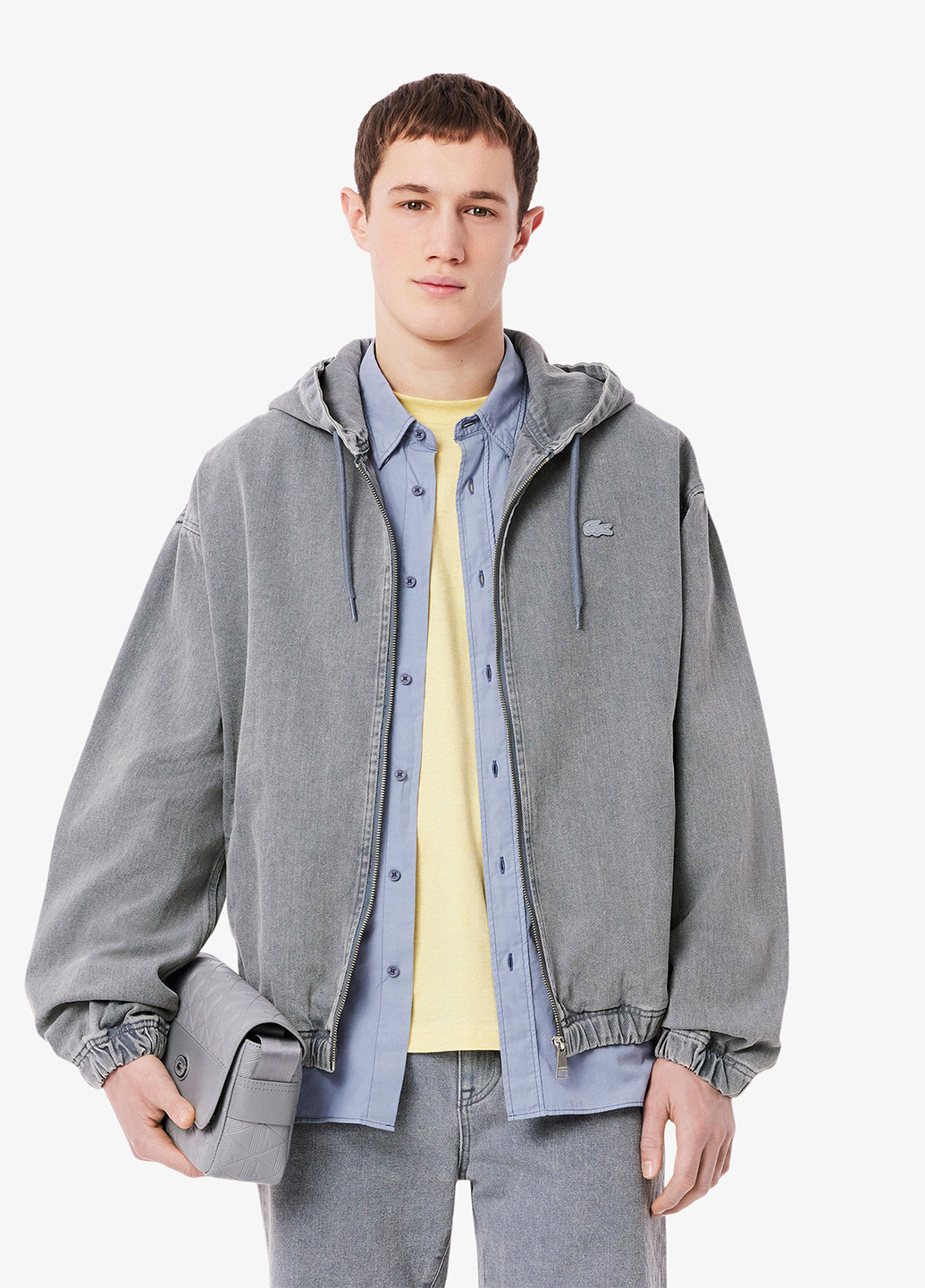 Серая демисезонная куртка Lacoste