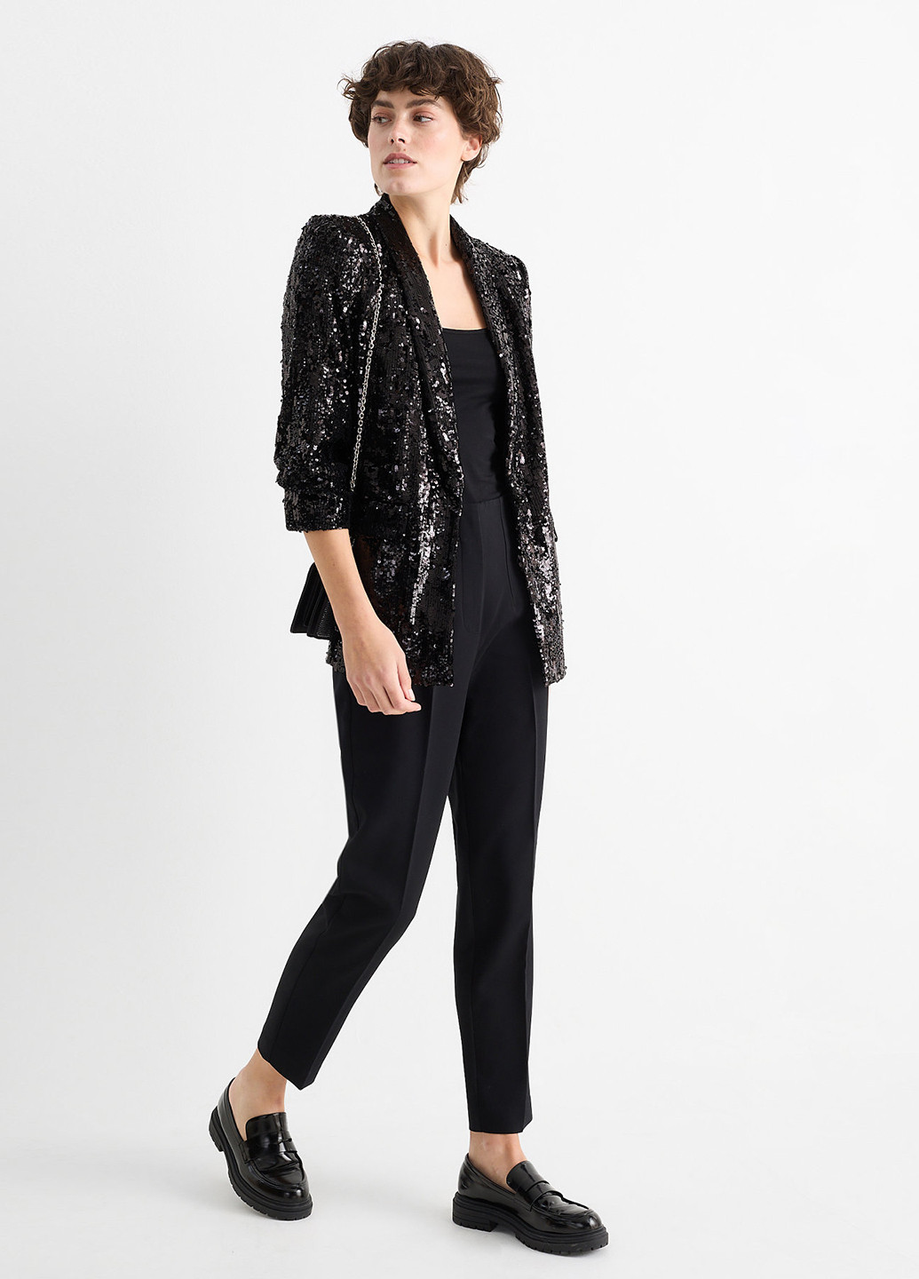 Черный женский жакет C&A однотонный - демисезонный