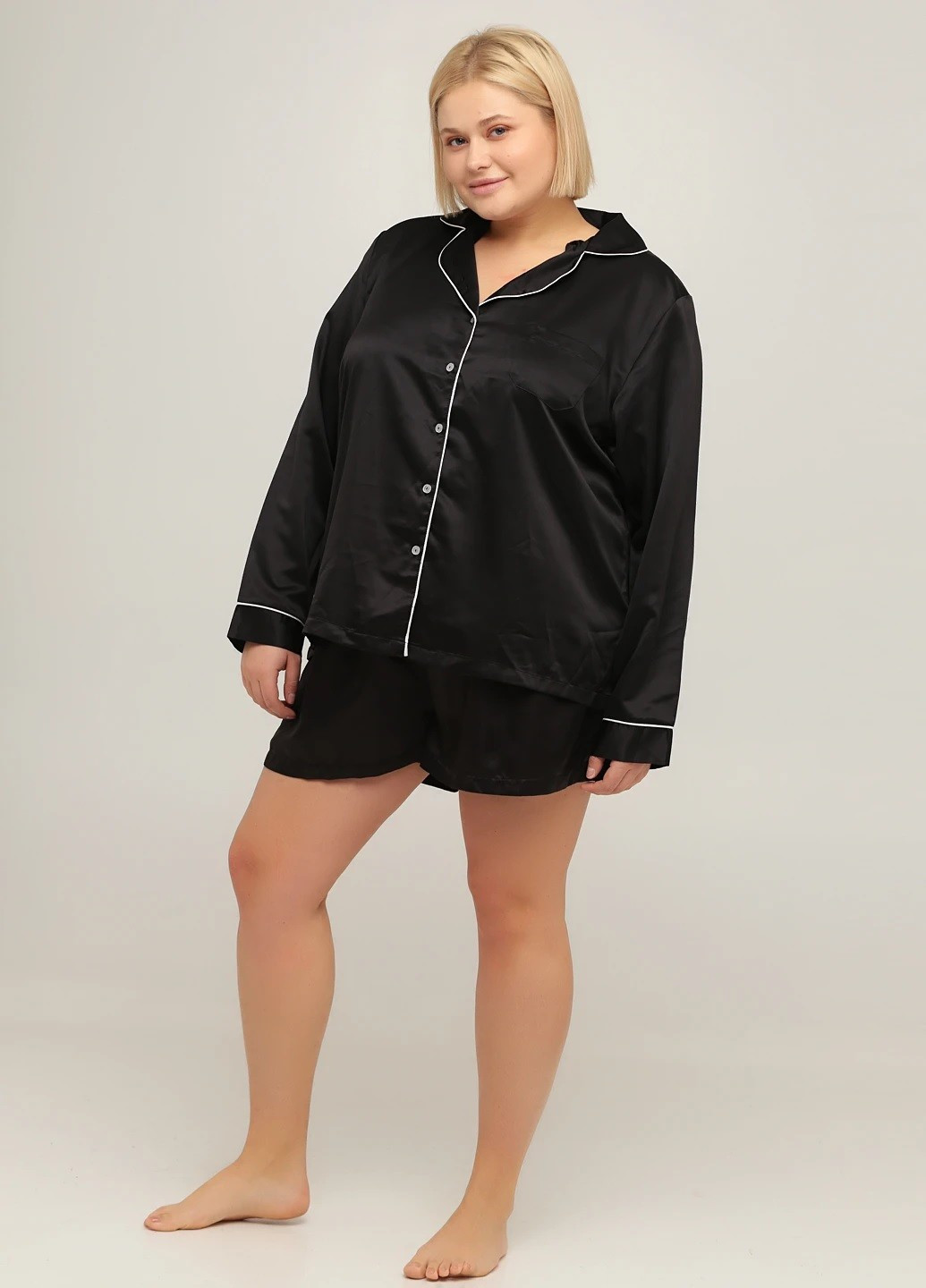 Чорна всесезон піжама (сорочка, шорти) сорочка + шорти Studio