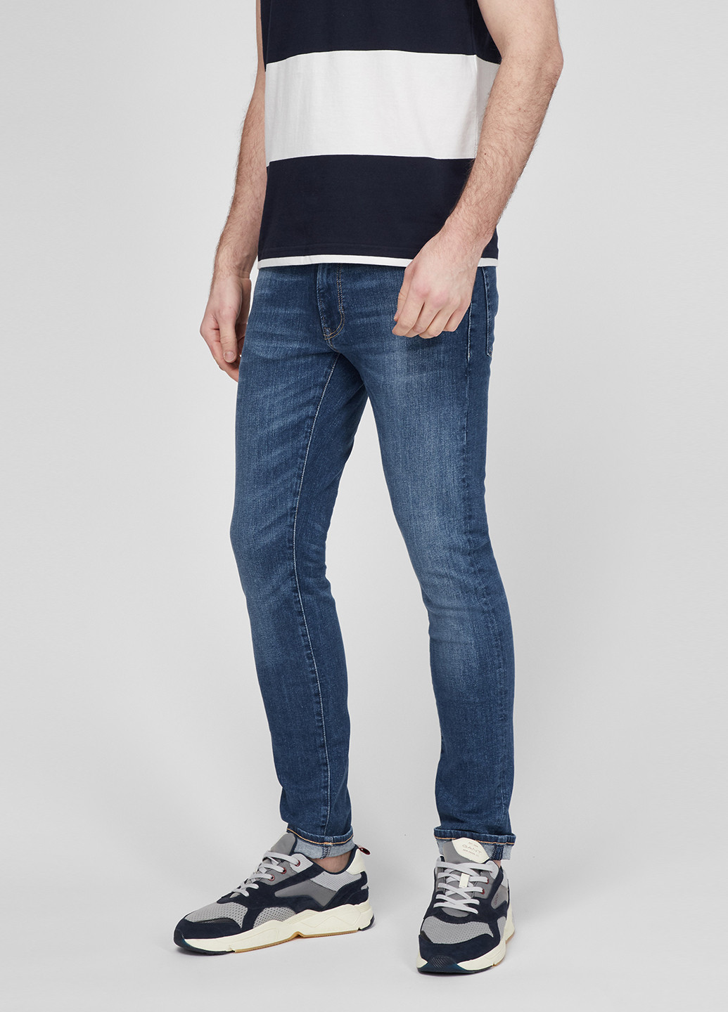 Синие демисезонные скинни джинсы Gant