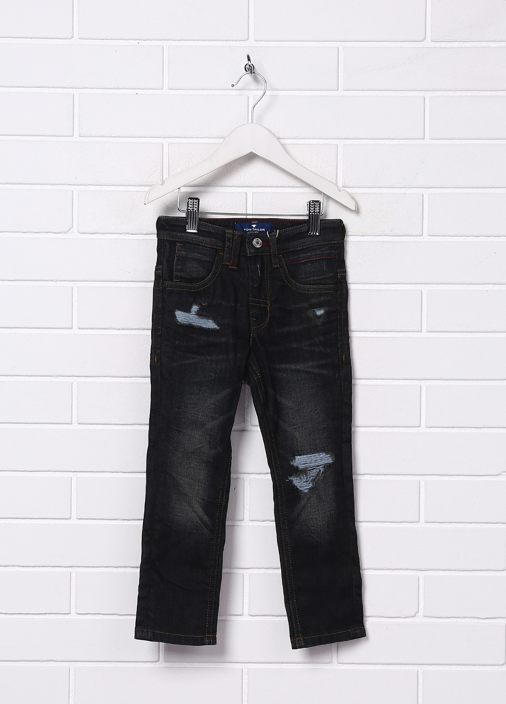 Черные демисезонные зауженные джинсы Tom Tailor