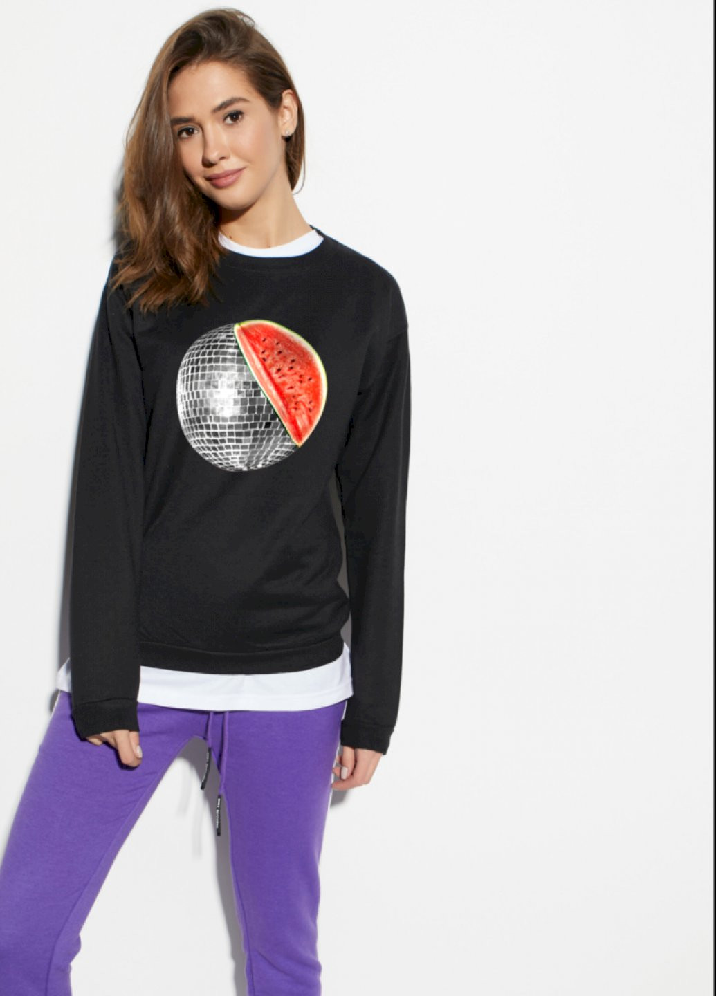 Черный свитшот женский /no flis/ YAPPI рисунок (251467723)