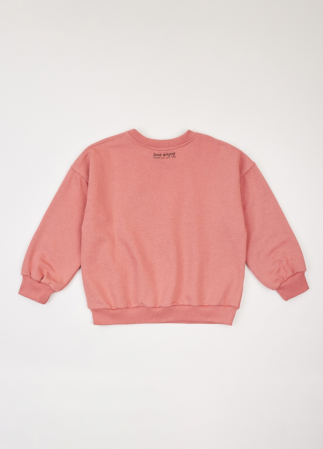 Фламинго свитшот однотонный розовый кэжуал хлопок, трехнитка