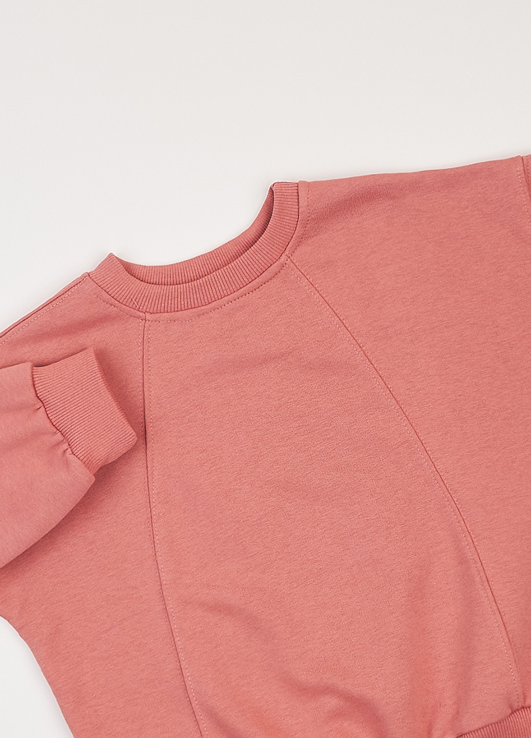 Фламинго свитшот однотонный розовый кэжуал хлопок, трехнитка