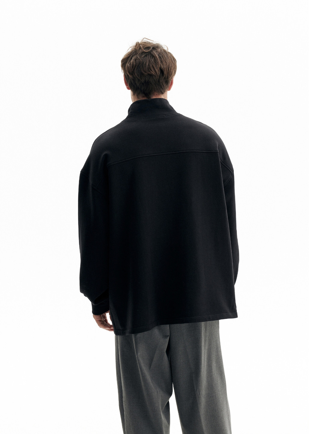 Чорний світшот однотонний без декору (322833691)