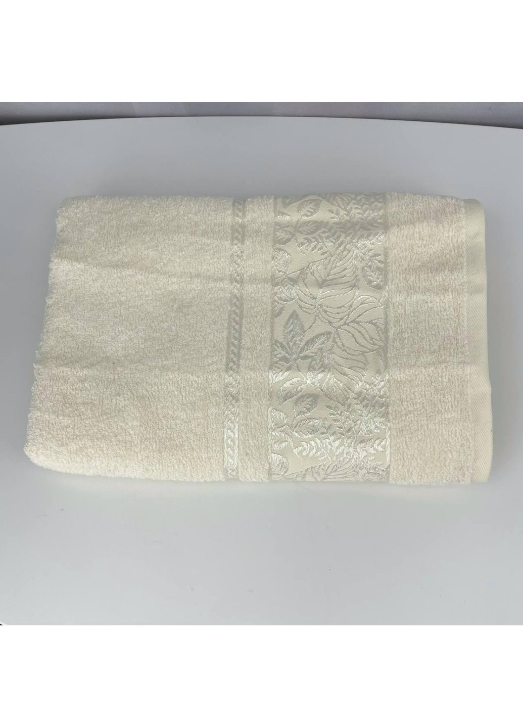Полотенце банное махровое Febo Vip Cotton Botanik Турция 6379 молочное ...