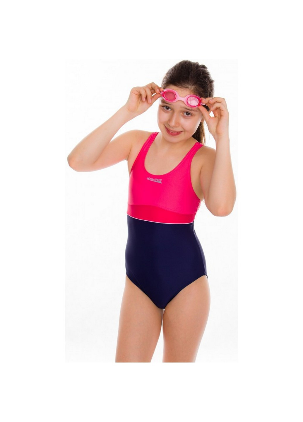 Рожевий літній спортивний купальник дитячий 140 см Aqua Speed