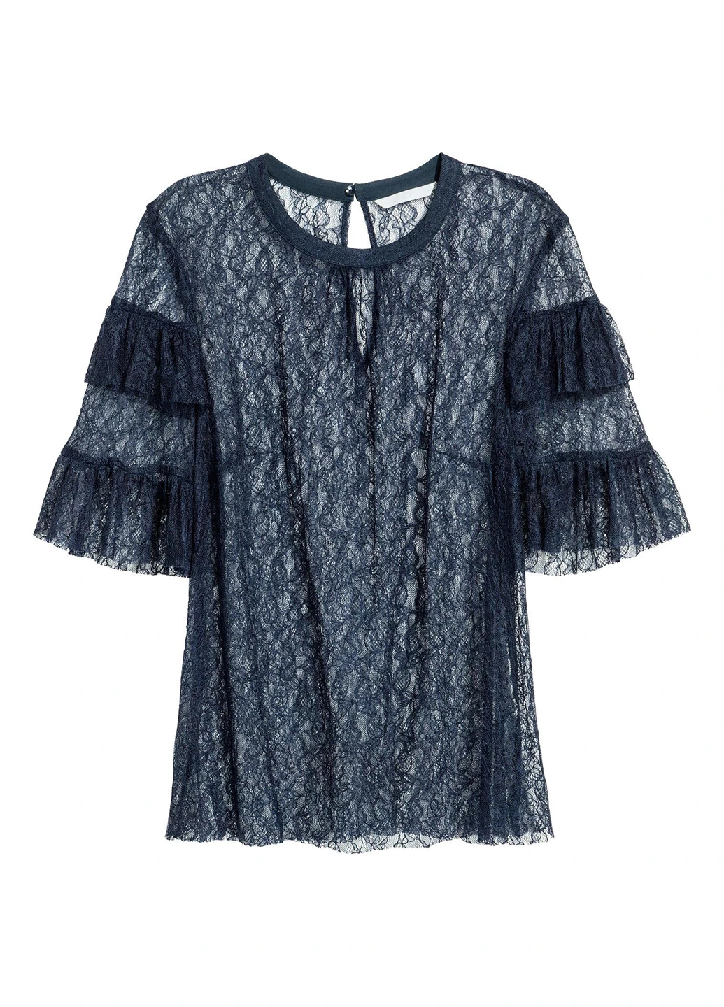 Тёмно-синяя блуза лето,темно-синий, H&M