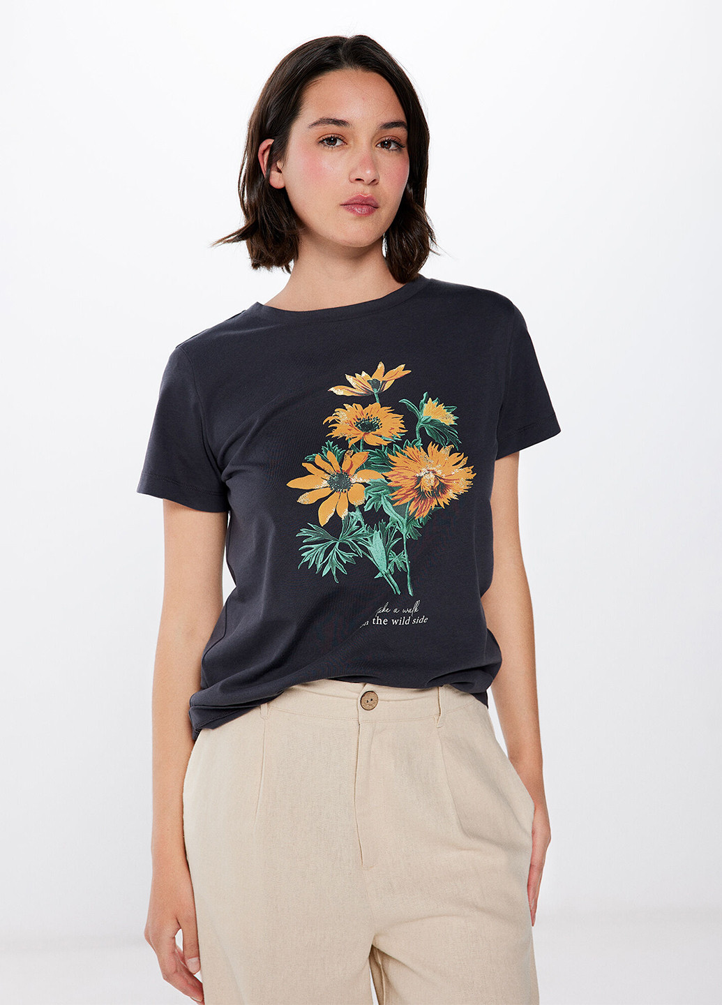 Темно-серая летняя футболка Springfield
