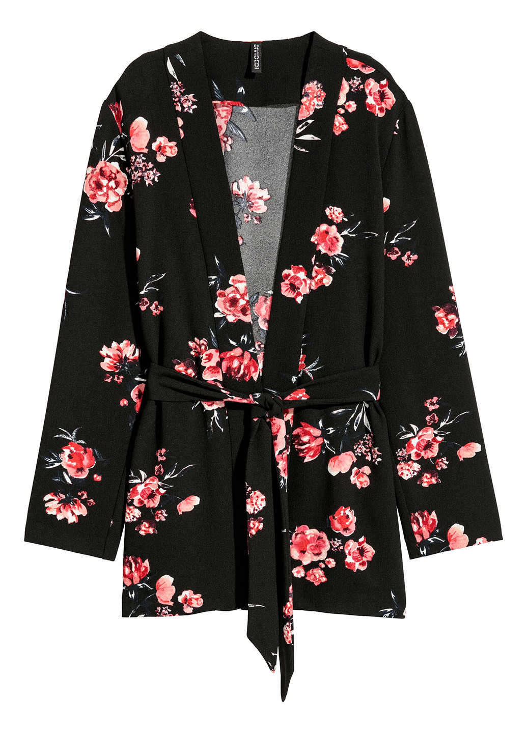 Черный женский жакет H&M с цветочным узором - летний