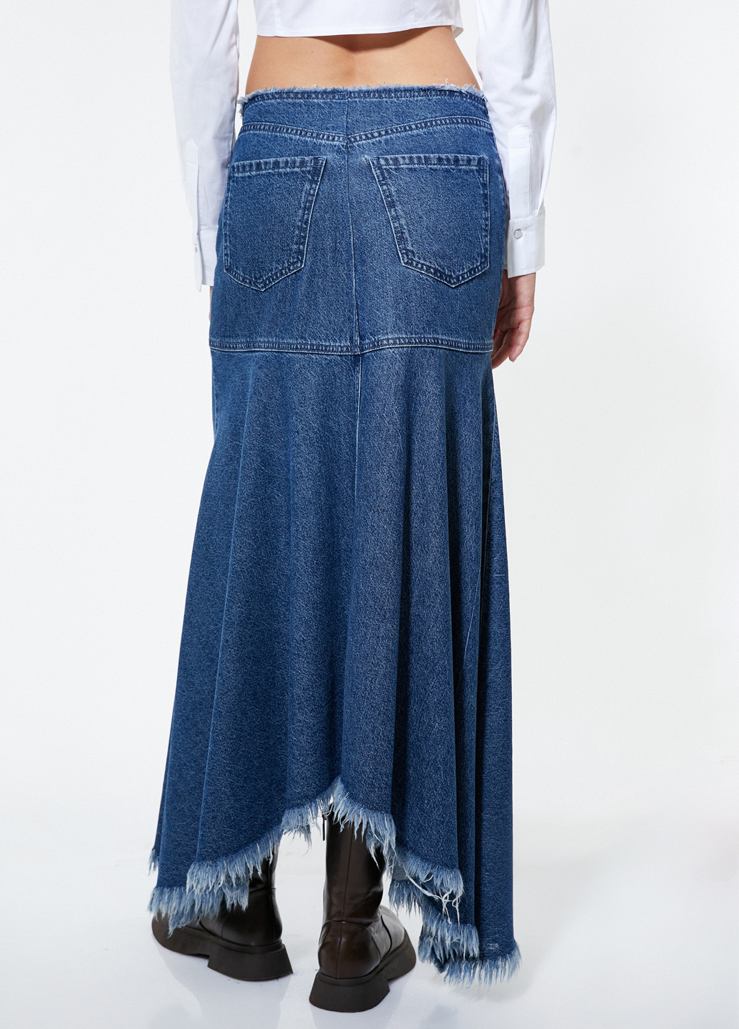 Синяя кэжуал, джинсовая однотонная юбка KOTON