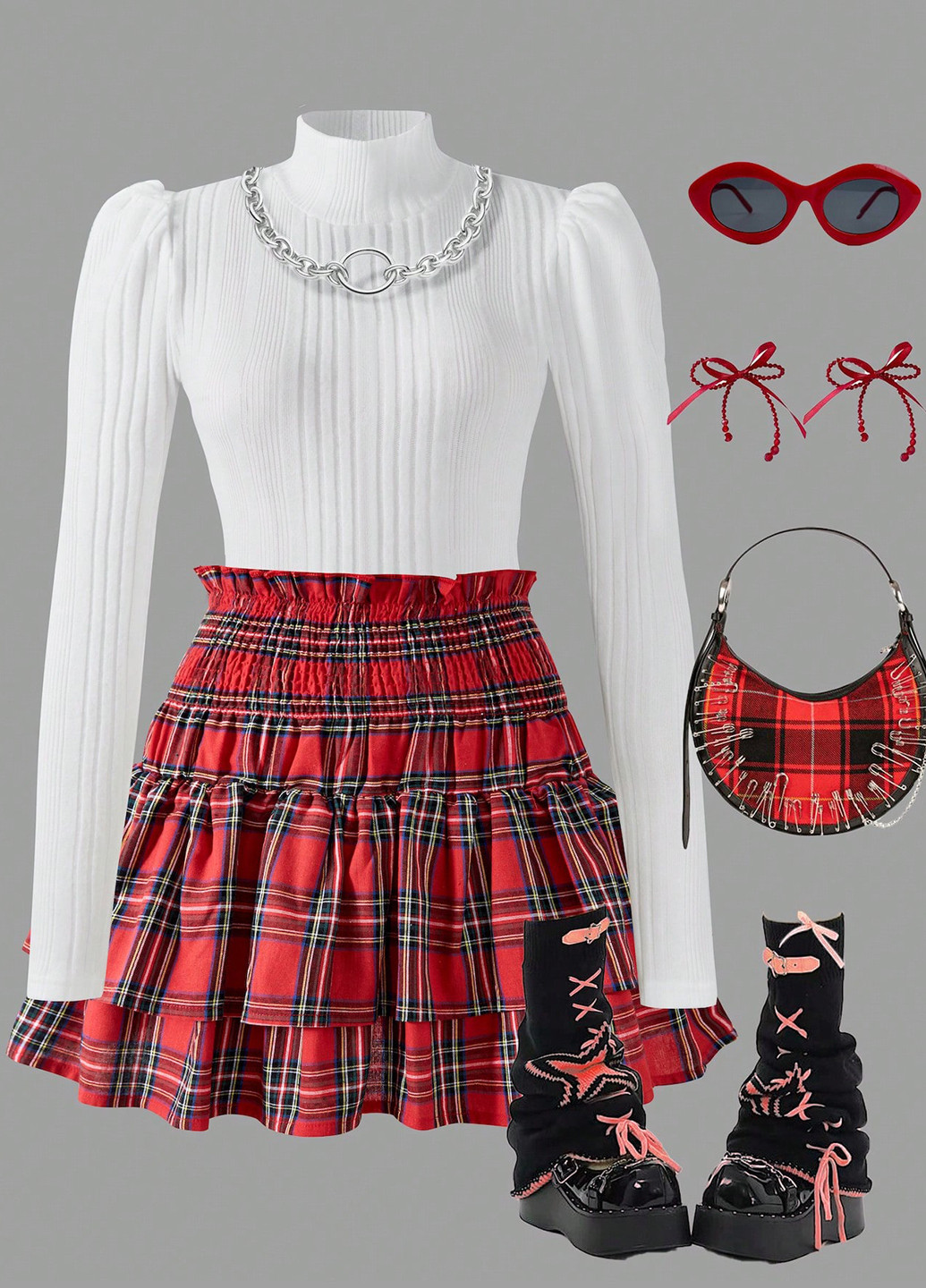 Комбінований демісезонний комплект (гольф, спідниця) SHEIN