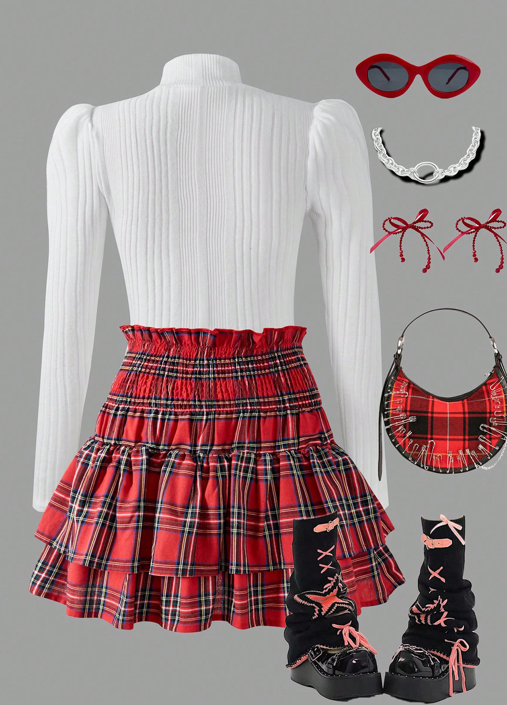 Комбінований демісезонний комплект (гольф, спідниця) SHEIN