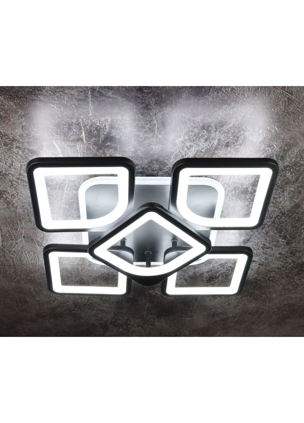 Люстра стельова LED з пультом A2281/4+1S-RGB-bk Чорний 11х40х40 см. Sunnysky (253630504)