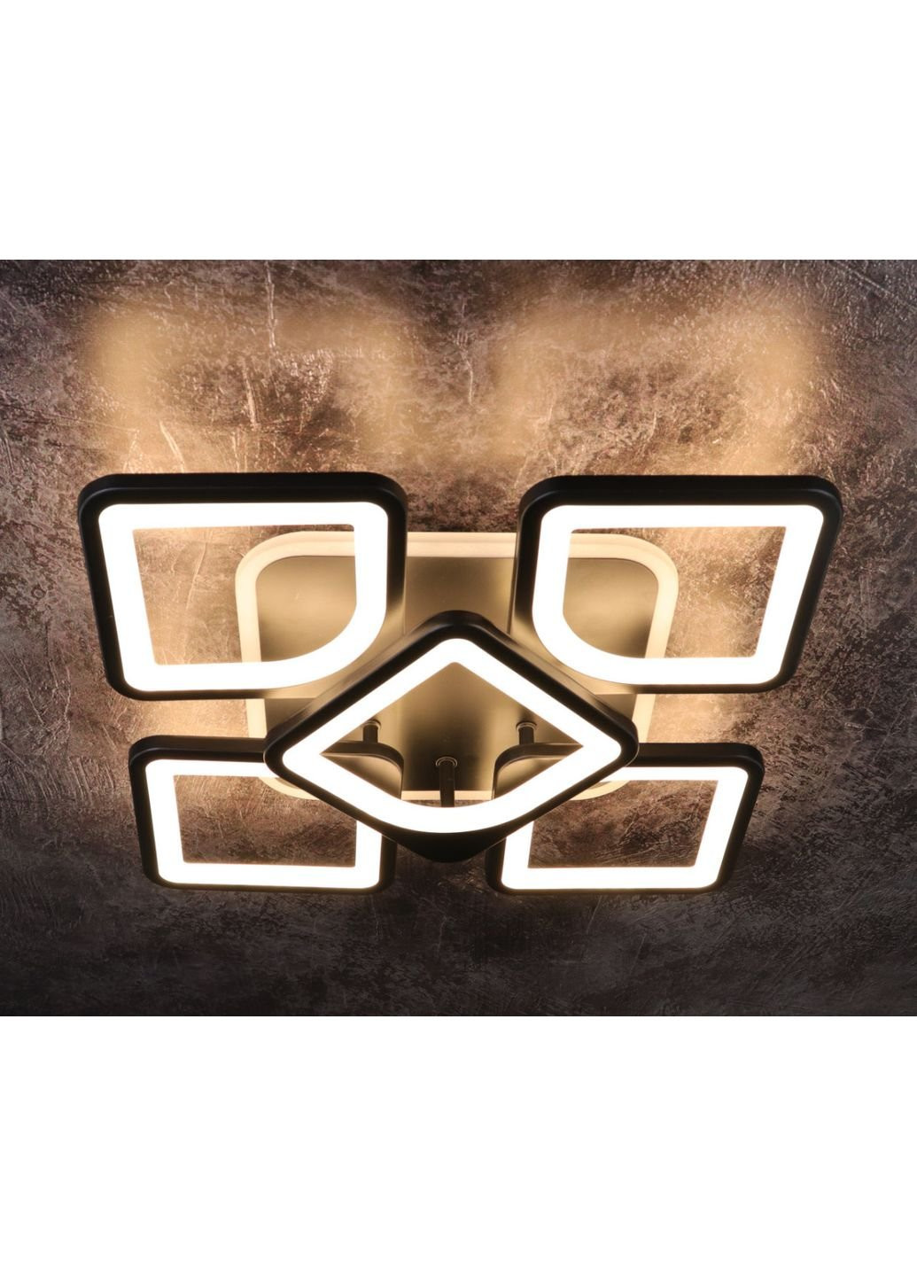 Люстра стельова LED з пультом A2281/4+1S-RGB-bk Чорний 11х40х40 см. Sunnysky (253630504)