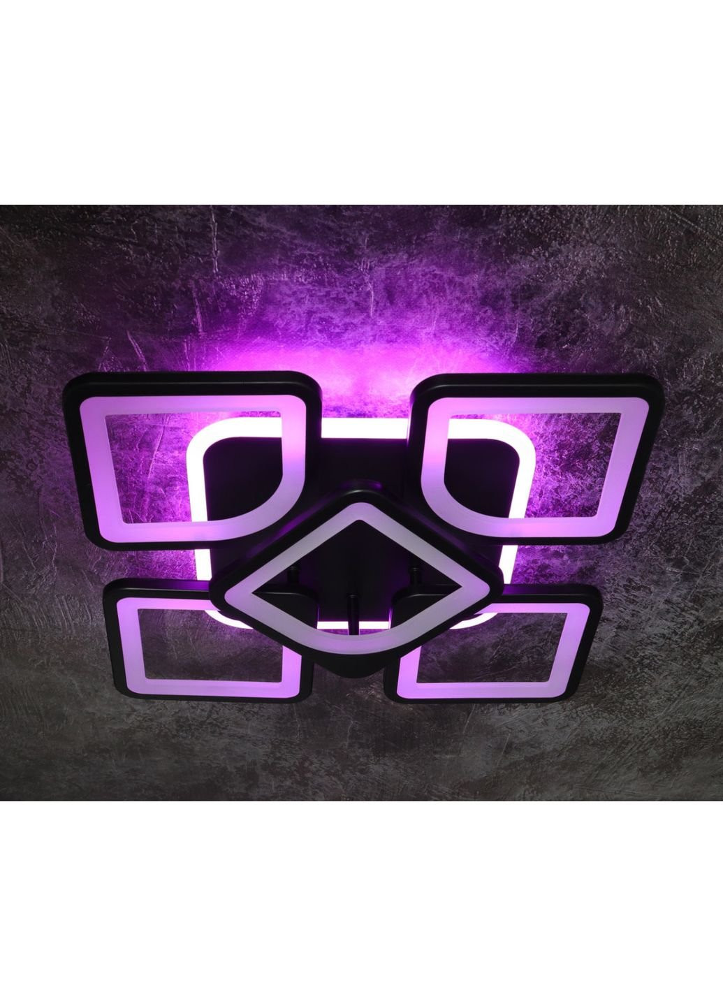 Люстра стельова LED з пультом A2281/4+1S-RGB-bk Чорний 11х40х40 см. Sunnysky (253630504)