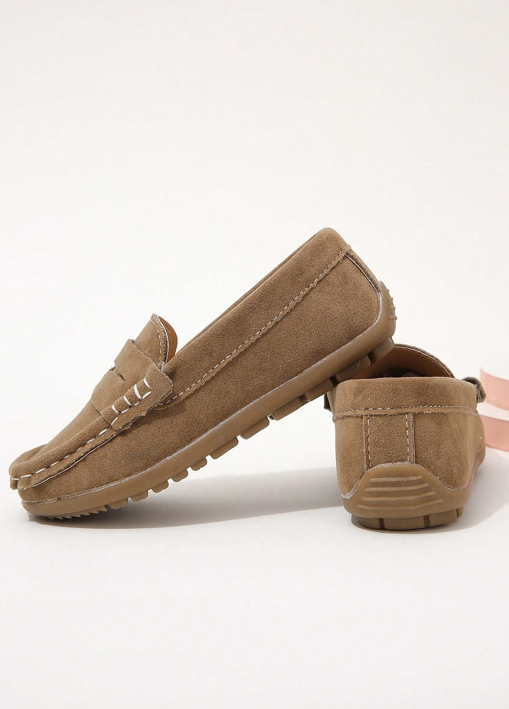 Светло-коричневые туфли без шнурков SHEIN