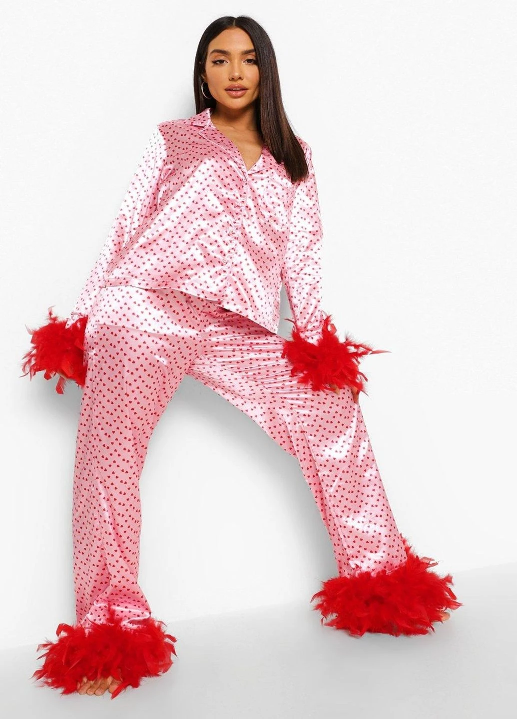 Розовая всесезон пижама Boohoo
