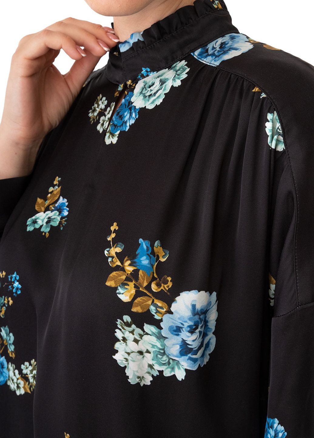 Черное кэжуал платье Oui с цветочным принтом