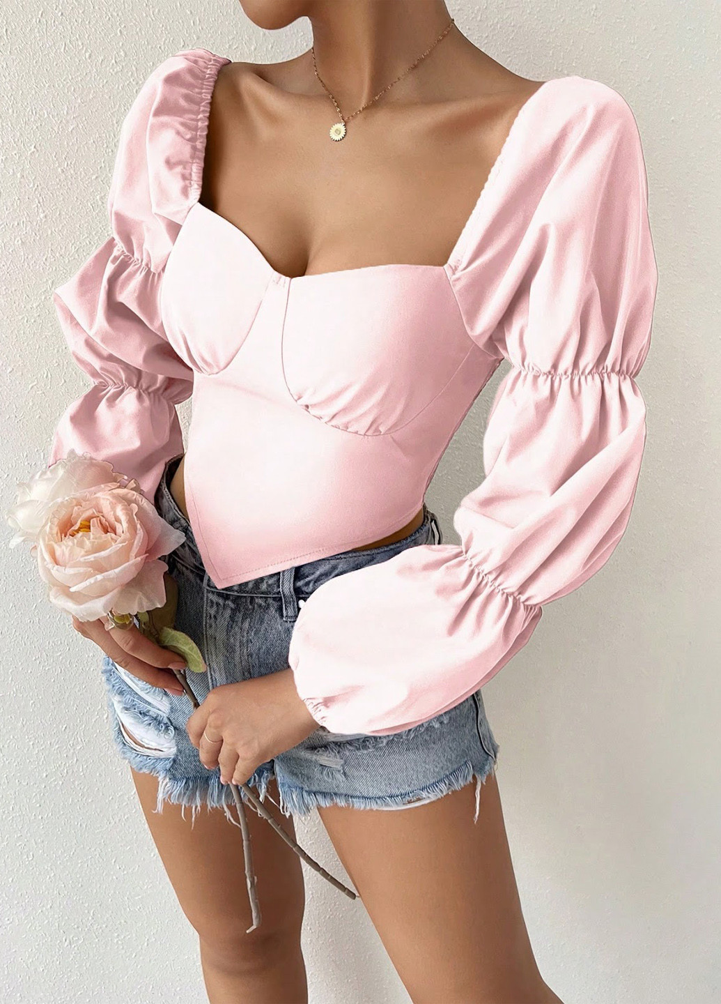 Светло-розовая блуза SHEIN