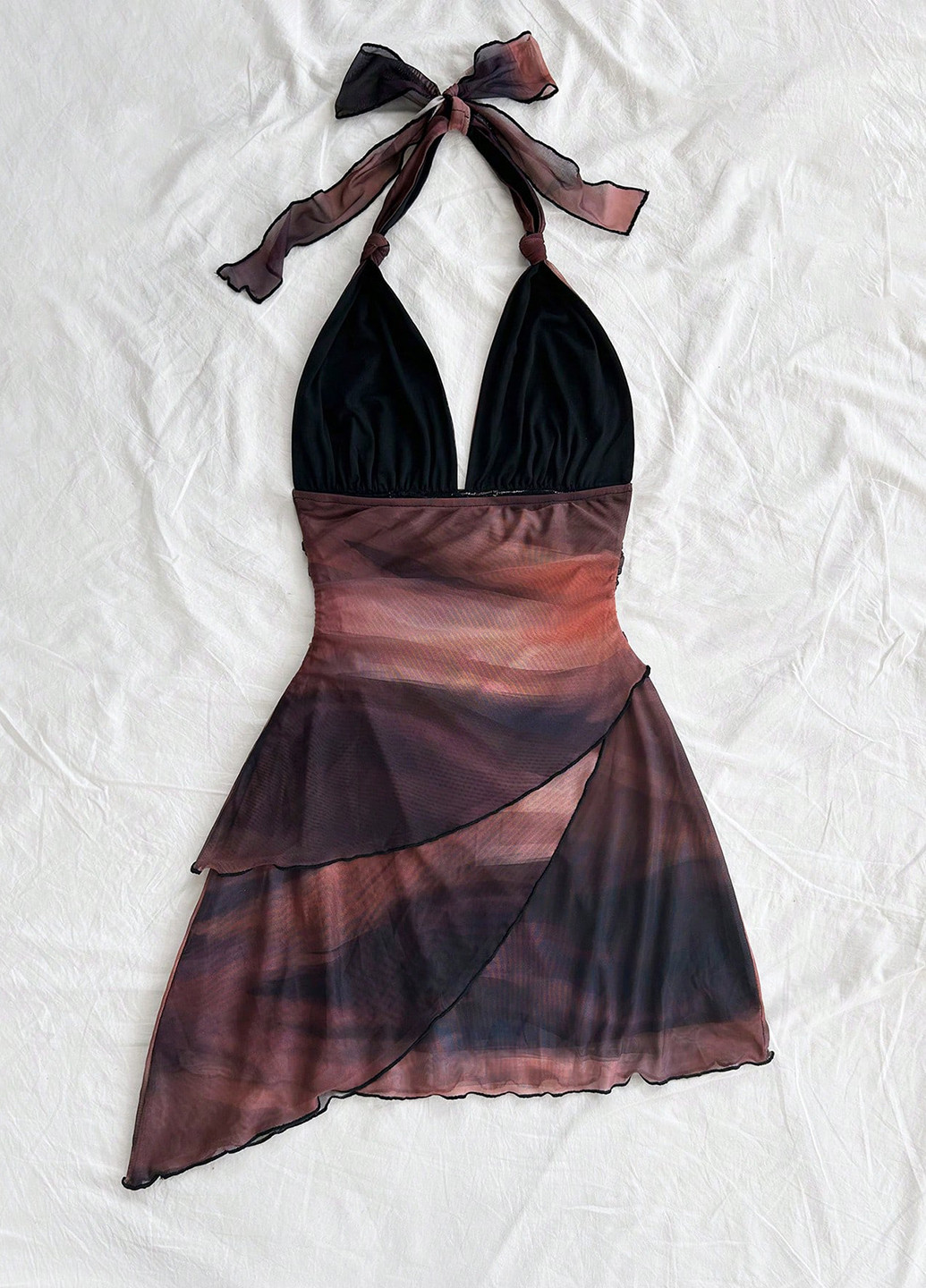 Комбінована кежуал сукня з відкритою спиною SHEIN з абстрактним візерунком