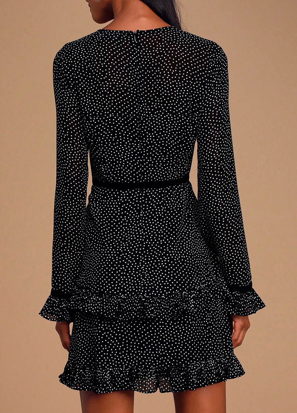 Черное кэжуал платье SHEIN в горошек