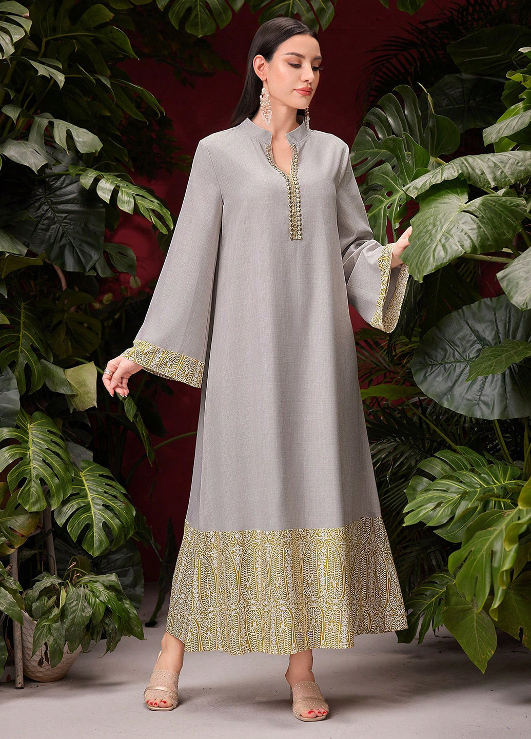 Бежева вечірня сукня а-силует SHEIN турецькі огірки