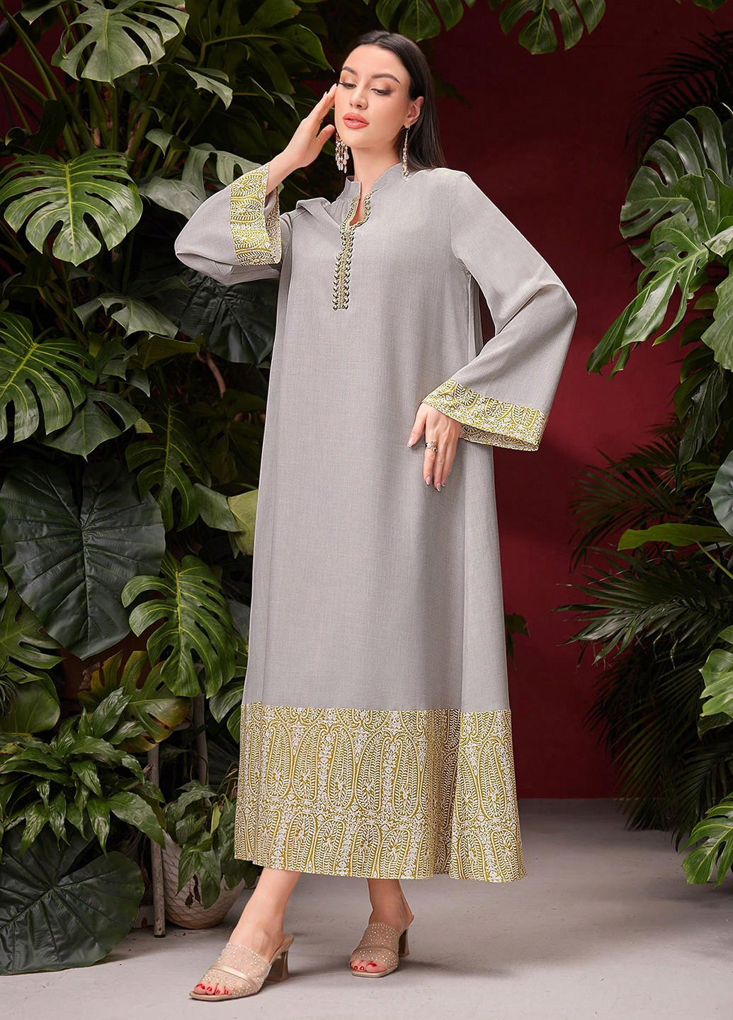 Бежева вечірня сукня а-силует SHEIN турецькі огірки