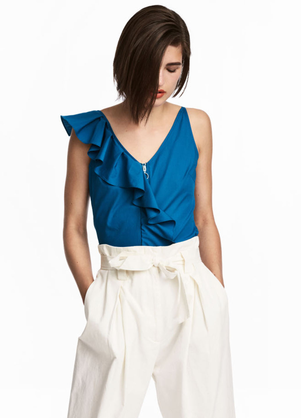 Темно-синя блуза H&M