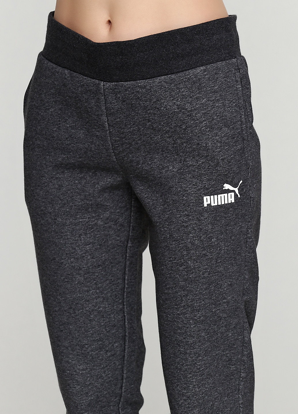 Темно-серые спортивные демисезонные со средней талией брюки Puma