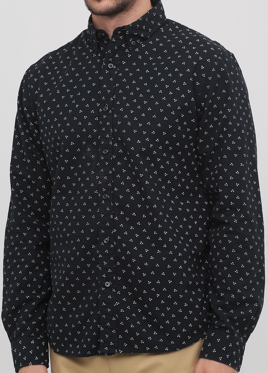 Темно-синяя кэжуал рубашка с геометрическим узором Ralph Lauren