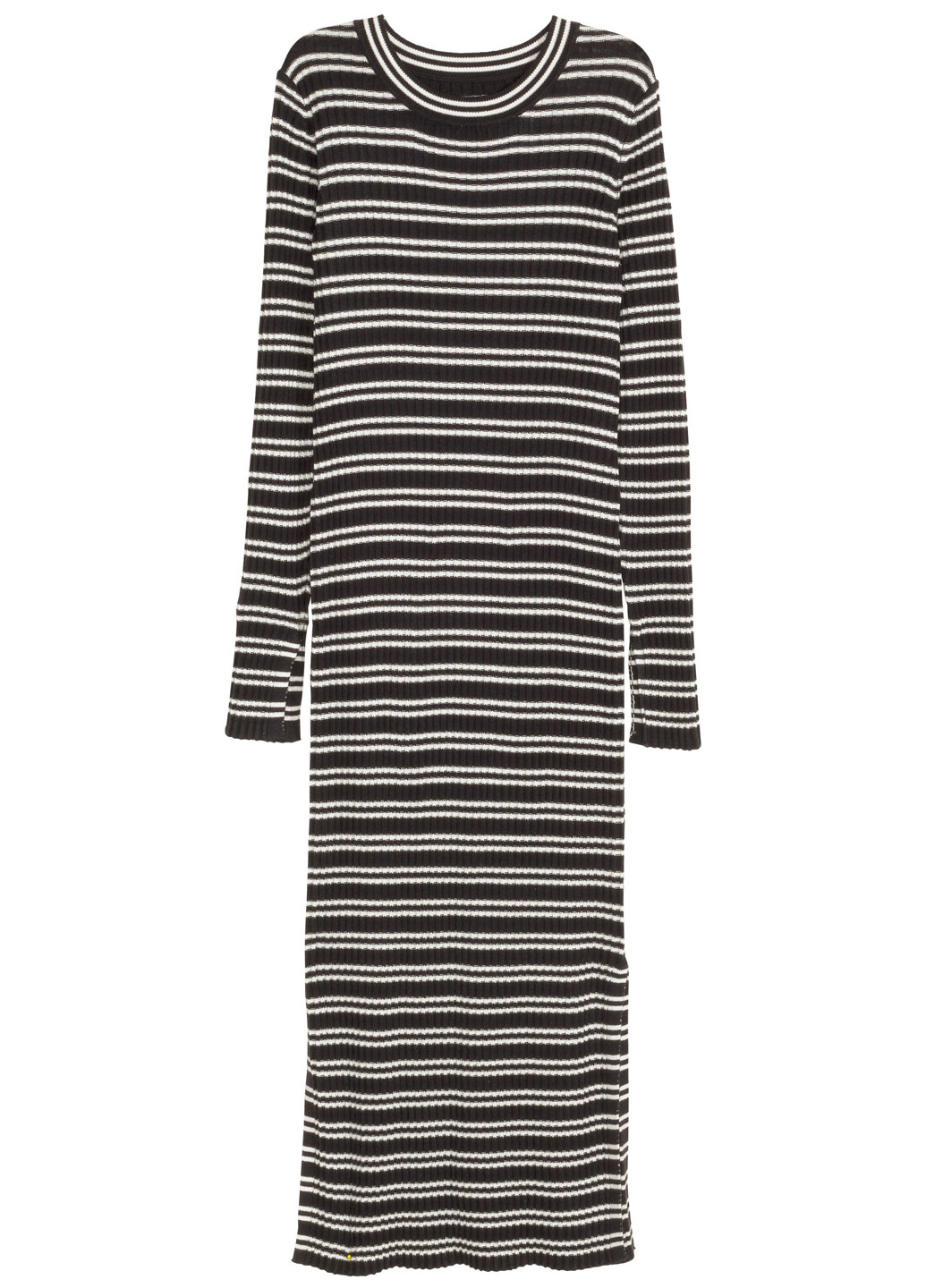Черно-белое кэжуал платье платье-водолазка H&M в полоску