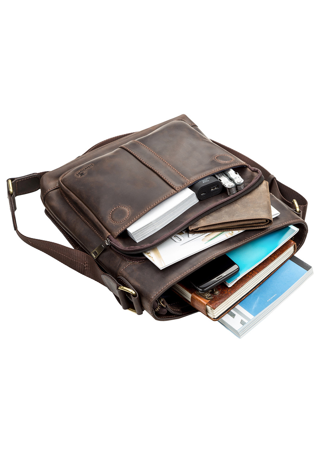 Мужская кожаная сумка 28х32х9 см Shvigel (252131459)