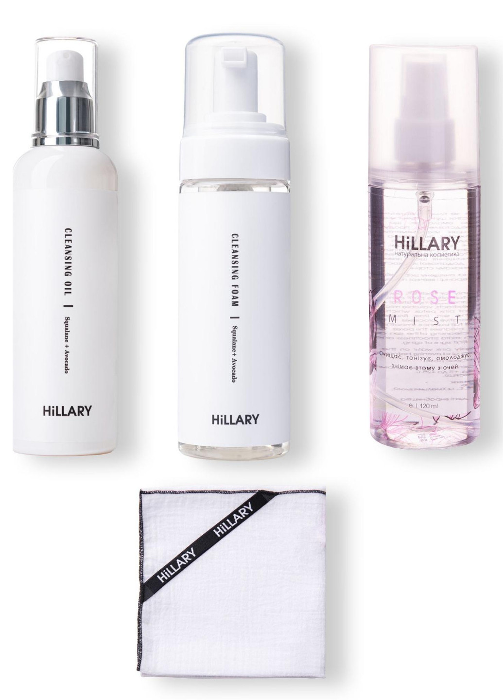 Набор Очищения и тонизирования для сухой и чувствительной кожи + + Муслиновая салфетка. Hillary (256505941)