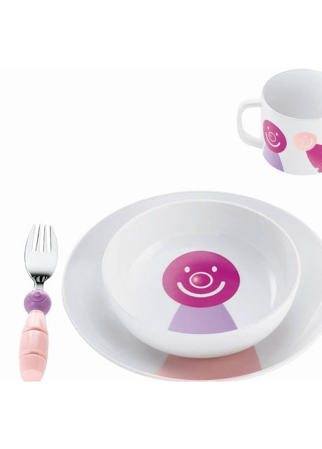 Набор детский: столовая суповая тарелка столовые приборы кружка пластик/меламин/нержавеющая сталь assorted (07500352) Guzzini (206998667)