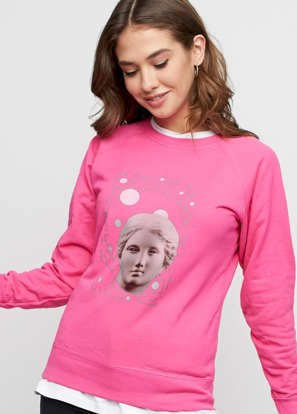 Розовый свитшот женский /no flis/ YAPPI рисунок (251374747)