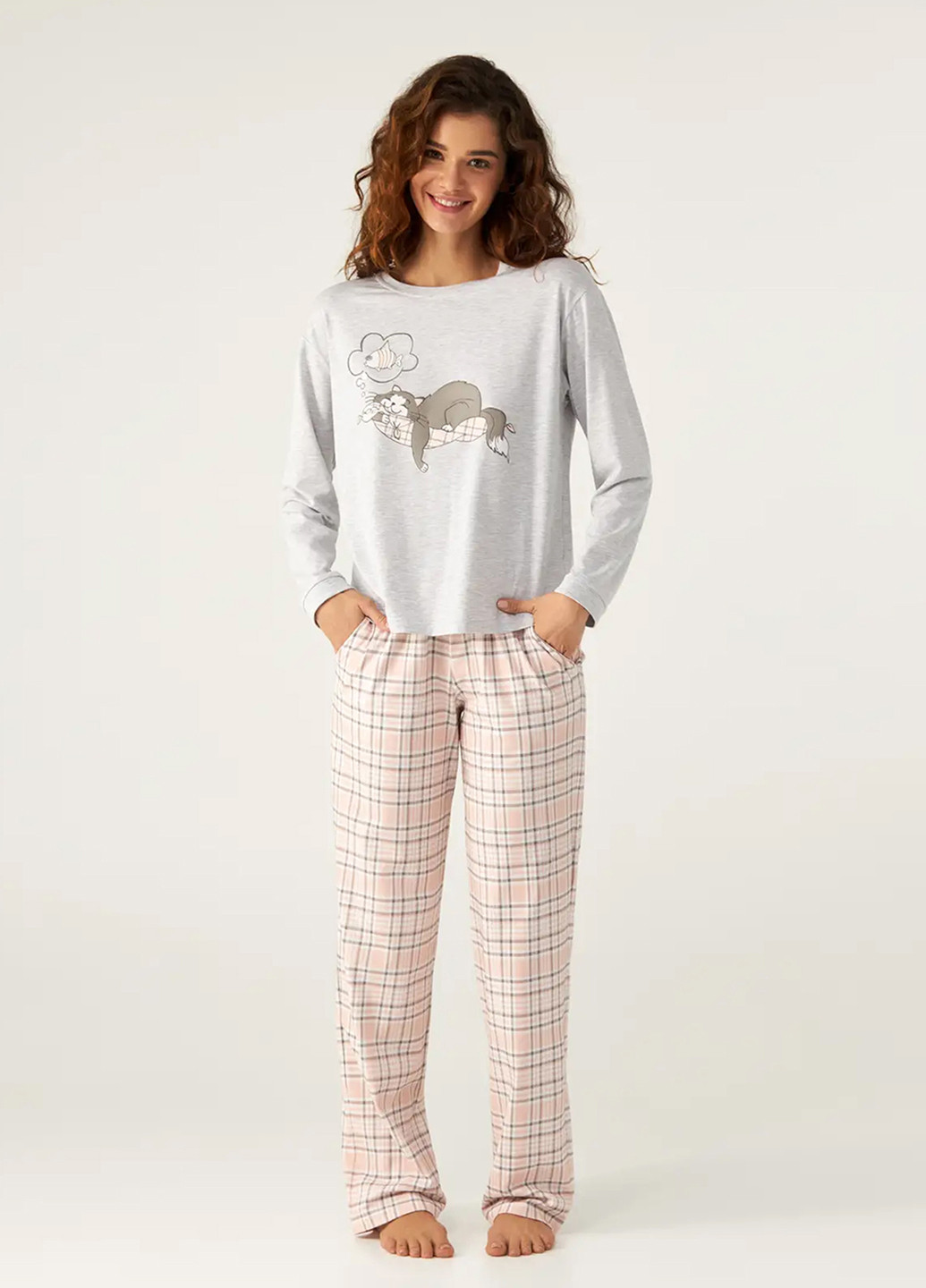 Комбінована всесезон піжами (лонгслів, штани) лонгслів + брюки Ellen