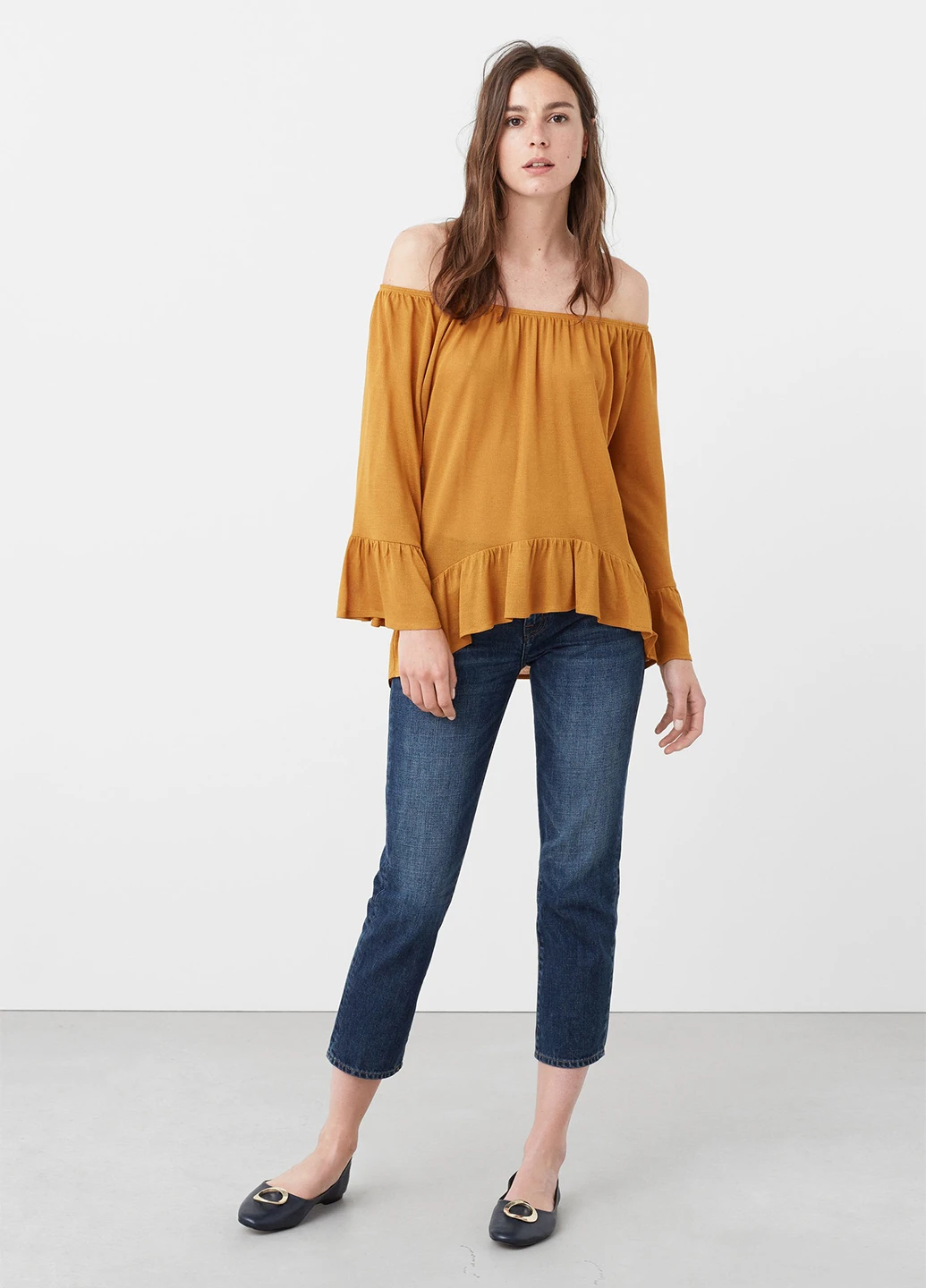 Горчичная блуза Mango