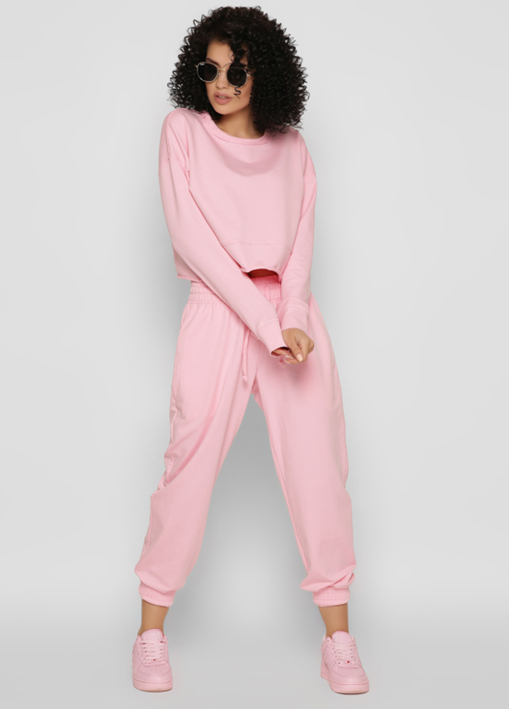 Розовый свитшот Carica однотонный без декора (188441426)