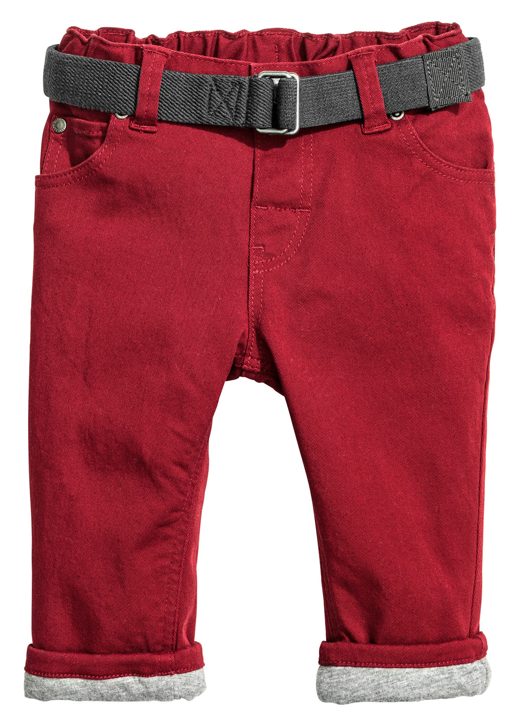 Бордовые демисезонные со средней талией джинсы H&M