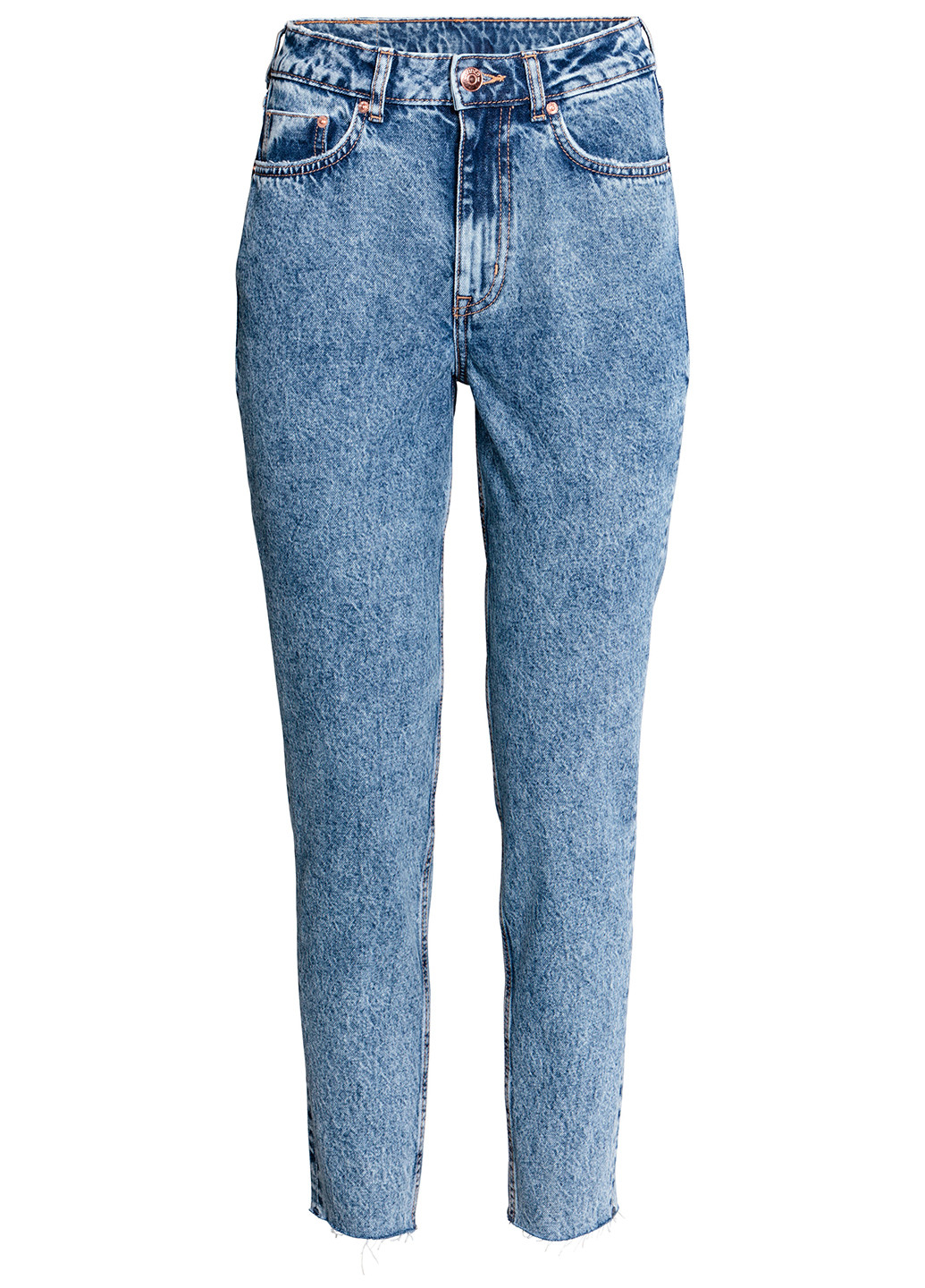 Голубые демисезонные мом фит джинсы H&M