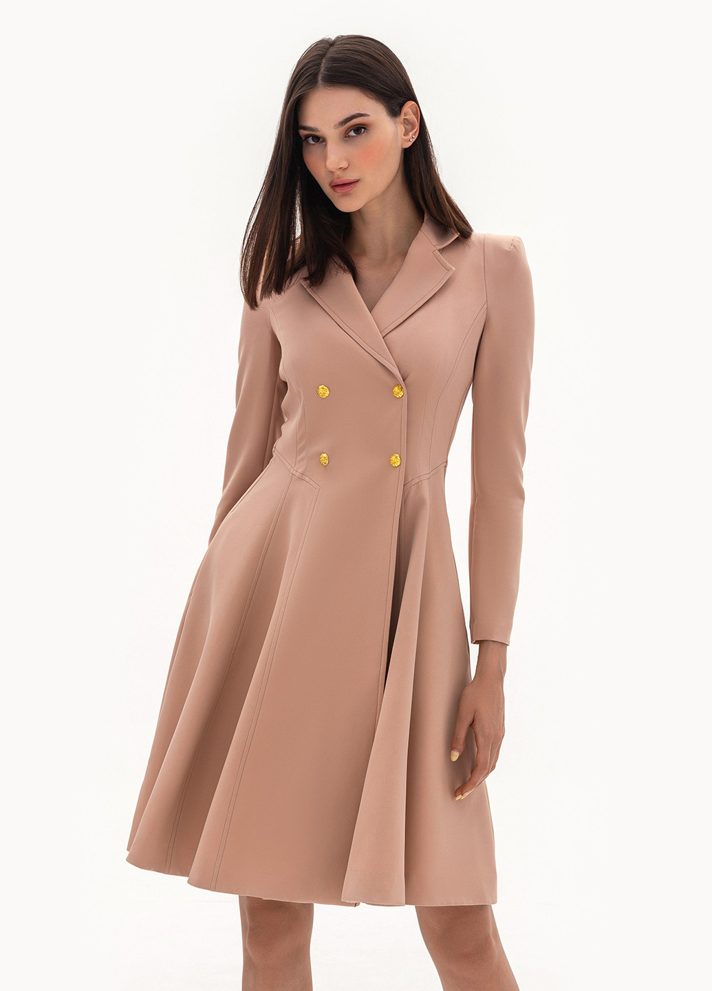 Бежева кежуал сукня кльош BGL однотонна