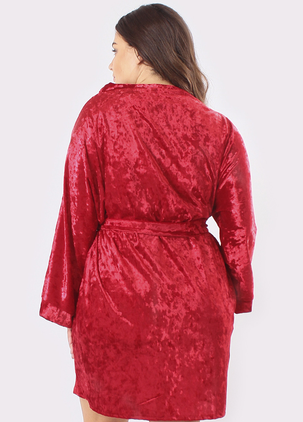 Червоний демісезонний комплект (нічна сорочка, халат) Ghazel