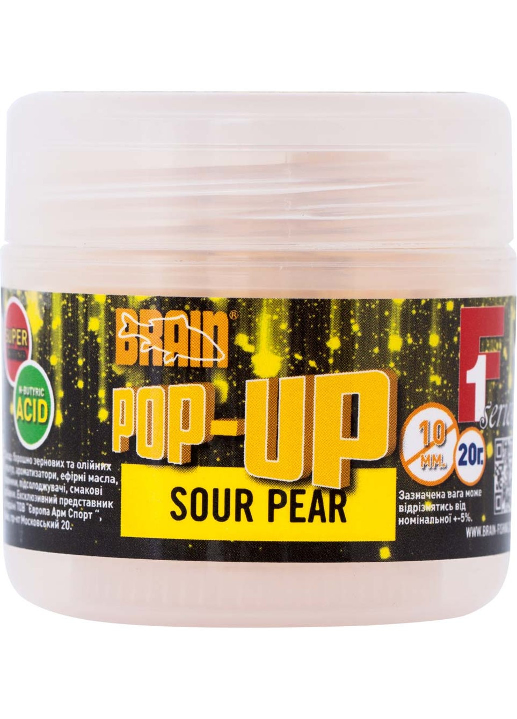 Бойли Pop-Up F1 Sour Pear (груша) 14мм 15g Brain (252648456)