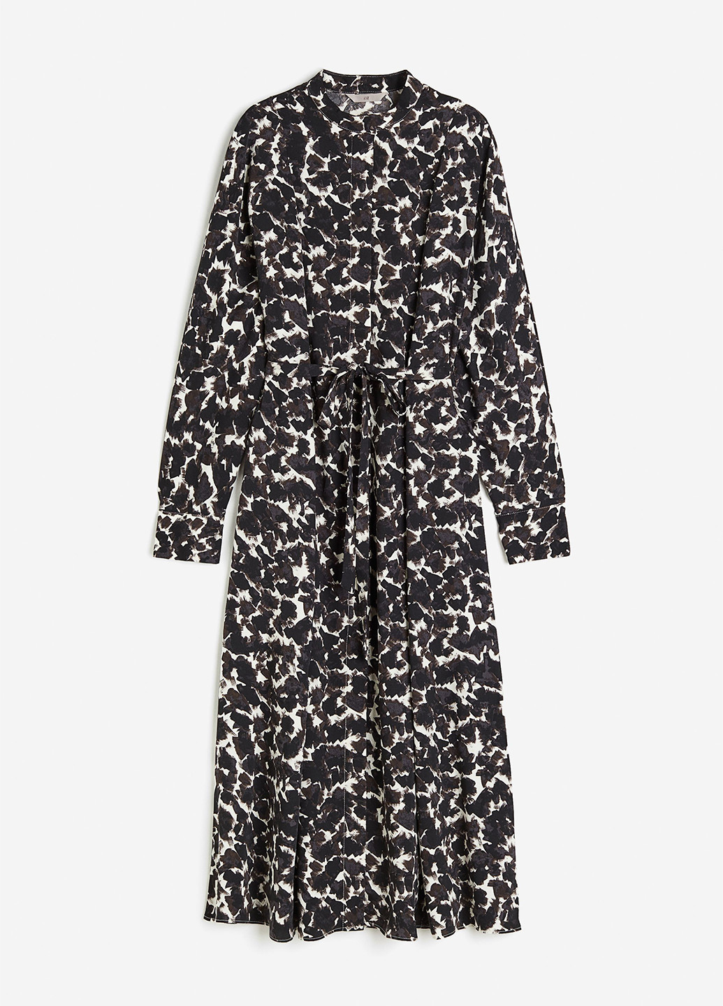 Коричнева кежуал сукня сукня-сорочка H&M з абстрактним візерунком