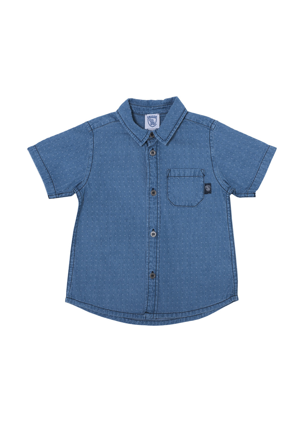 Темно-синяя рубашка в горошек Chicco