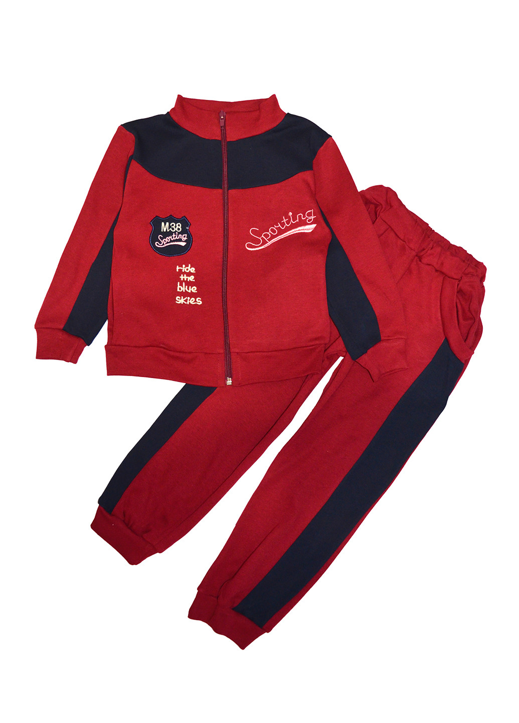 Красный демисезонный костюм (кофта, брюки) брючный BabiesBerries