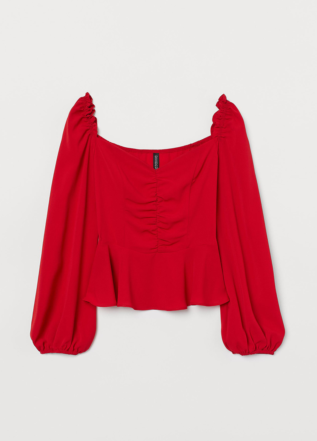 Червона демісезонна блуза з баскою H&M