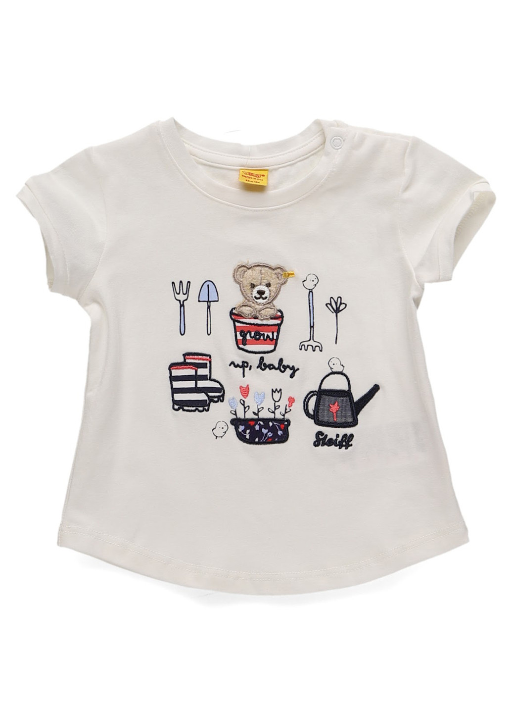 Белая летняя футболка Steiff